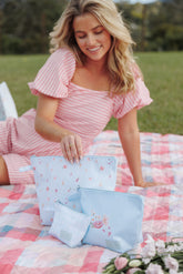 Handy Pouch Trio - Blue Garden Stripe