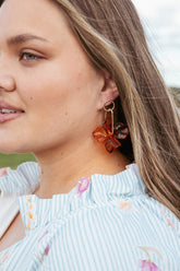 Katina Acrylic Earrings - Brown