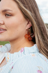 Katina Acrylic Earrings - Brown