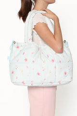 Marshmallow Midi Tote - Blue Garden Stripe