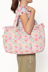 Marshmallow Midi Tote - Sage Wildflowers