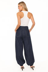 Melita Balloon Leg Denim Jeans - Indigo