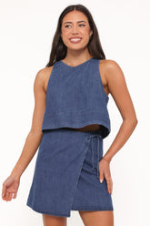 Siena Wrap Skirt - Denim Wash