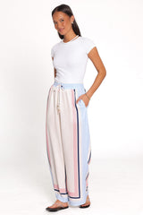 Zalia Wide Leg Pants - Pink/Blue Stripe