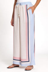 Zalia Wide Leg Pants - Pink/Blue Stripe