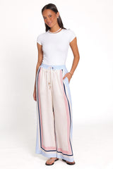 Zalia Wide Leg Pants - Pink/Blue Stripe