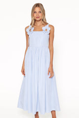 Alden Maxi Dress - Baby Blue Gingham