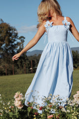 Alden Maxi Dress - Baby Blue Gingham