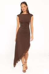 Channing Lace Midi Dress - Chocolate Brown