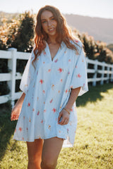 Doran Mini Dress - Blue Garden Stripe