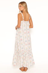 Evaline Maxi Dress - White Floral