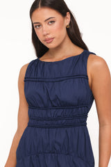 Fern Midi Dress - Navy Blue