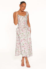 Garcia Midi Dress - White Floral