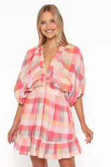 Itsy Mini Dress - Pink Picnic Plaid