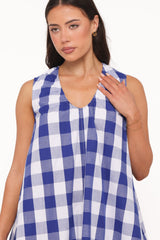 Jorah Mini Dress - Blue Plaid