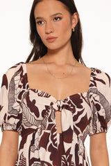 Kepner Maxi Dress - Brown Floral
