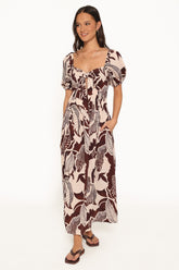 Kepner Maxi Dress - Brown Floral