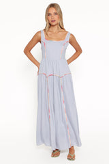 Kyla Maxi Dress - Light Blue Linen