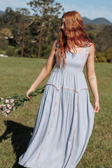 Kyla Maxi Dress - Light Blue Linen