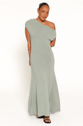 Linora Off Shoulder Maxi Dress - Sage Green