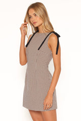 Lyric Mini Dress - Brown Check