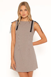 Lyric Mini Dress - Brown Check