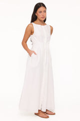 Prunella Midi Dress - White