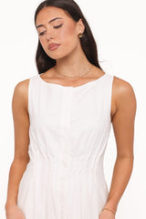 Prunella Midi Dress - White