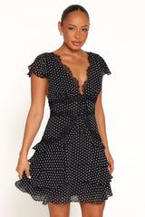 Saint Mini Dress - Black Polka Dot