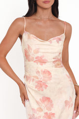 Sandrine Midi Dress - Pink Floral