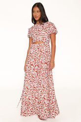 Toria Maxi Dress - Red Floral