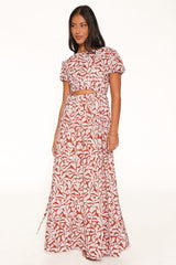 Toria Maxi Dress - Red Floral