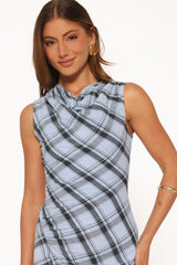 West Midi Dress - Icy Blue Plaid