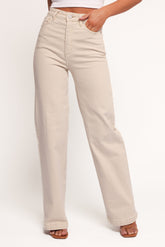Abrand 94 High Wide Jeans - Bone