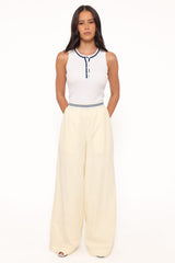 Adam Wide Leg Pant - Pale Yellow
