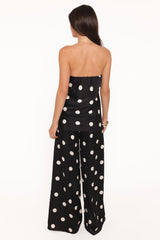 Belinda Drawstring Pant - Black/Cream