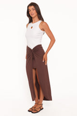 Cassandra Sarong Skirt - Dark Brown