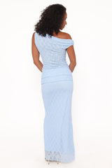 Faeriel Lace Knit Maxi Skirt - Blue
