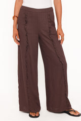 Samiya Frill Pants - Dark Brown