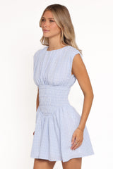 Ayla Mini Dress - Blue Gingham