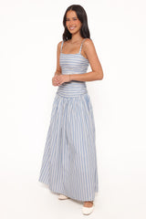 Carlisle Maxi Dress - Blue Stripe
