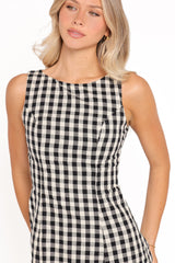 Circe Mini Dress - Black Gingham