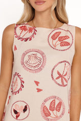 Cliona Shift Mini Dress - Vacay Print