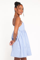 Cole Mini Dress - Blue Stripe