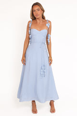 Della Midi Dress - Pale Blue