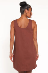 Elyria Mini Dress - Brown
