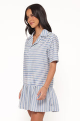 Fraser Mini Dress - Blue Stripe