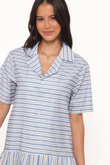 Fraser Mini Dress - Blue Stripe