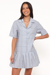 Fraser Mini Dress - Blue Stripe