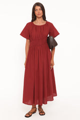 Harlen Maxi Dress - Deep Red